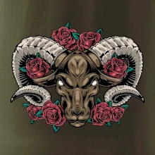 Hlava barana s ružami