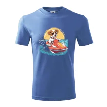 Jack russell teriér na vodnom skútri