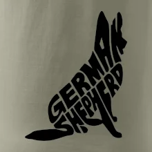 Nemecký ovčiak sediaci napis