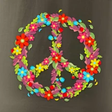 Peace symbol červené kvety