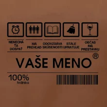 Vaše meno - čiarový kód