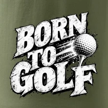 Born to golf černobílý drsný potisk