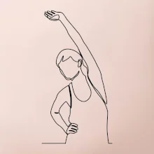 Preťahujúca sa žena jedným ťahom