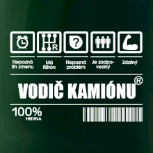 Čiarový kód - Vodič kamiónu Čiarový kód - Vodič kamiónu