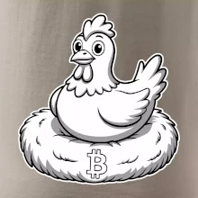 Kurča sediace na bitcoinovom hniezde Kurča sediace na bitcoinovom hniezde