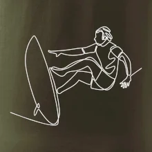 Surfer na vlne jedným ťahom