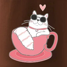 Hustá mačka v hrnčeku