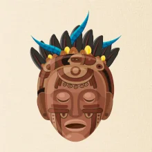 Mayová maska hnedá