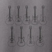 Typy gitár čiernej kresby