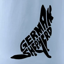 Nemecký ovčiak sediaci napis