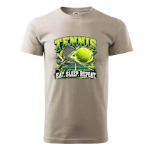Tenisová raketa a míček eat sleep repeat