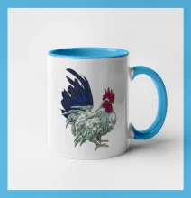 Kohút kreslený biely