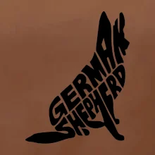 Nemecký ovčiak sediaci napis