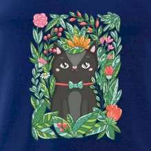 Mačka s kvetmi maľované