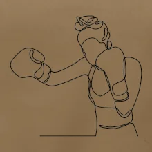 Žena boxerka jedným ťahom