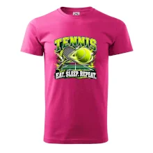 Tenisová raketa a míček eat sleep repeat