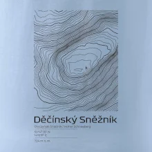 Děčínský Sněžník - vrstevnice v obdĺžniku