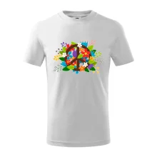 Peace symbol prerastený kvetinami