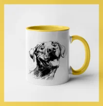 Čiernobiela karikatúra Labrador svetlý