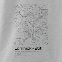 Lomnický štít - vrstevnice v obdĺžniku