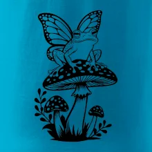 Goblincore čierna huba so žabou