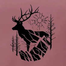 Jeleň v lese krivky