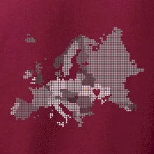 Mapa Európy - srdce v Ukrajine