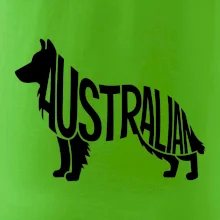 Austrálsky Ovčiak - nápis v tele