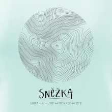 Sněžka - vrstevnice v kruhu