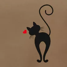 Zamilovaná mačka zozadu