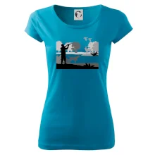 Lovec a stavač v lese