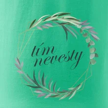 Tím nevesty kvetinový kruh zelený