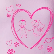 Svadba - kreslené srdce