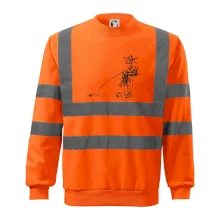 Kreslený rybár na pni