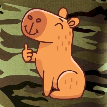 Kapybara s palcom hore