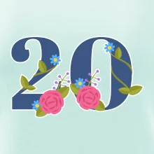 Kvetinové číslo kreslené - 20