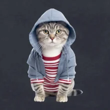 Mačka v pruhovanom triku