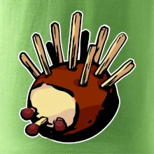 Gaštanový ježko - prsník