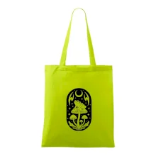 Goblincore čiernobiela oválna žaba