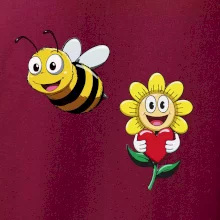 Parové tričko - Včela a kvetina