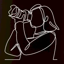 Fotografka stojaca jedným ťahom