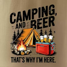 Černý nápis nápis Camping and beer