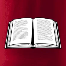 Kniha čiernobiela otvorená s textom