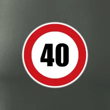 Dopravná značka - obmedzenie rýchlosti 40 Dopravná značka - obmedzenie rýchlosti 40