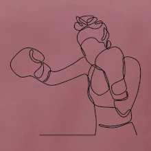 Žena boxerka jedným ťahom