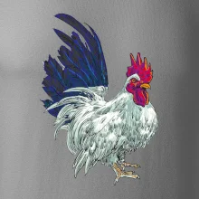 Kohút kreslený biely