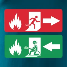 Lidé utíkají, hasiči přibíhají