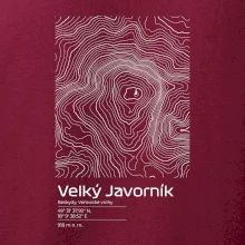 Velký Javorník (Beskydy) - vrstevnice v obdĺžniku