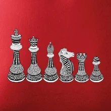 Šachové figúrky v rade - kreslené