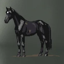 Čierny kôň pixel